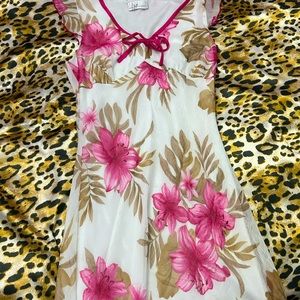 Y2K 2000s long dress Byer California Pink flower details flowy cocktail dress